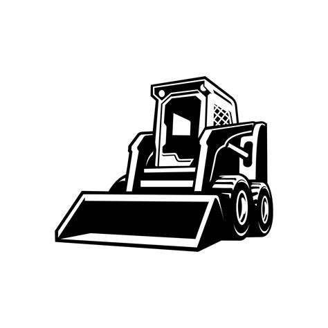 skid steer cartoon drawings|black and white skid steer.